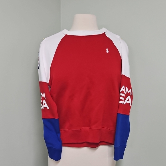 Polo Ralph Lauren Women's Team USA 2022 Official Olympic Sweatshirt Size Girls L - Picture 3 of 7